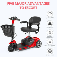 Load image into Gallery viewer, Mobility Scooters 3 Wheel Foldable Electric Car Power Wheelchair with Light Basket Collapsible Compact Travel Car Christmas Gift
