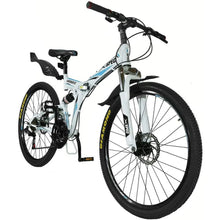 Load image into Gallery viewer, Bicycle 26 inch folding mountain bike, 21 speed bikes trail adult commuter vehicle, portable mountain bike
