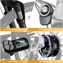 Load image into Gallery viewer, Electric Bike for Adults,7-Speed,Commuter Electric Bike with 360Wh Removable Battery,LCD Display,Suspension Fork
