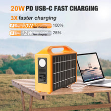 Load image into Gallery viewer, 100W Portable Power Station 110V 220V Solar Generator UPS Mobile Power Station Power Bank 24000mAh With Solar Panel For Camping
