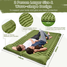 Load image into Gallery viewer, Double Sleeping Pad 1.4X2m  for Camping 10cm Thickness Self Inflating Camping Mat Built-in Foot Pump 2 Person Camping Mattress
