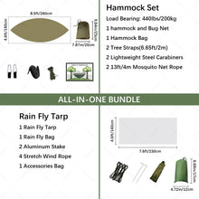 Load image into Gallery viewer, Anti Outdoor Camping Hammock With Mosquito Net And Rain Tent Equipment Supplies Shelters Camp Bed Survival Portable Hammock
