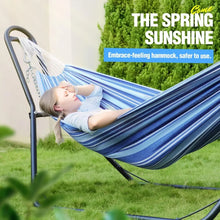 Load image into Gallery viewer, Hammock Stand and Hammock, 2 Person Steel Hammock Frame and Hammock, 550LBS Capacity, Backyard Camping Use

