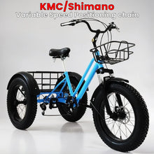 Load image into Gallery viewer, 20inch High carbon steel Width tire Mountain Bike Mountain Bike Adult 7speed Off-road Tricycle Farm Tricycle With Fruit Basket
