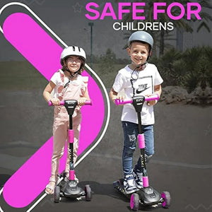 Kimi 3 Wheel Electric Scooter for Kids and Toddlers Ages 2-9, Premium Front Light and Wheel Lights, Boys and Girls