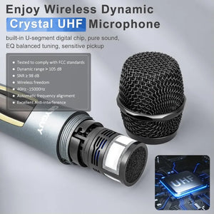 3-way Portable PA System with Wireless Microphone, 10-inch Subwoofer Bluetooth Karaoke Machine, Rechargeable Speaker Support