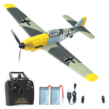 Load image into Gallery viewer, VOLANTEXRC RC Plane, 4 Channel Remote Control Airplane BF109 Fighter RTF with Aileron, Gyro, Aerobatics &amp; 3 Modes Easy to Fly
