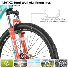 Load image into Gallery viewer, Mtb Bicycle for Adult 26 Inch Mountain Bike for Women 21 Speed With Lock-Out Suspension Fork Dual Disc Brakes Aluminum Frame MTB
