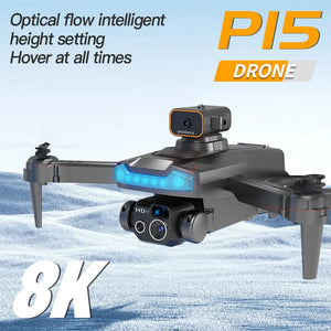 New P15 RC Mini Drone 8K Three Camera Wide Angle Optical Flow