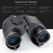 Load image into Gallery viewer, 7x50 Binocular High Power Professional Telescope Navigation Rangefinder Compass Night Vision Waterproof Military Hunting Camping
