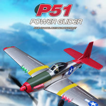 Load image into Gallery viewer, P51 Mustang Fighter Jet BM26 4CH Power Remote Control Aircraft Model Fixed Wing plane 2.4G Electric Foam Glider With 2 Batteries
