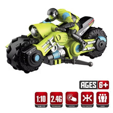 Load image into Gallery viewer, 1: 10 Remote-controlled 3D Stunts Rc Motorcycle Remote-controlled Car Rotation Drift Racing Children's Electric Motorcycle Toys
