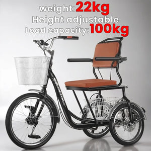 20inch front wheel 16inch rear wheel,Elderly Tricycle Outside Pedal, Elderly Scooter, Bicycle, Adult, Leisure,Height adjustable