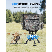 Load image into Gallery viewer, 360 Degree Silent Swivel Blind Hunting Chair, Camo Height Adjustable Quick Folding Portable Comfortable Hunting Fishing Chair
