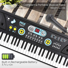 Load image into Gallery viewer, PYLE Digital Piano Kids Keyboard - Portable 61 Key Piano Keyboard, Learning Keyboard for Beginners w/ Drum Pad, Recording, Micro
