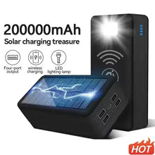 Load image into Gallery viewer, 100000mAh Solar Power Bank Mobile Phone Wireless Charging Large Capacity External Battery Fast Charging For Travel And Camping
