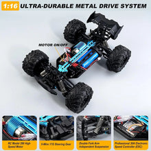 Load image into Gallery viewer, 16106 1:16 50KM/H 4WD RC Car With LED Remote Control Off-road Cars High Speed Drift Monster Truck for Kids，Halloween and Christm

