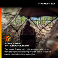 Load image into Gallery viewer, 3 Person See Through Hunting Ground Blind,Adjustable Openings, Includes Tie Down Stakes,Realtree Edge
