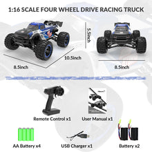 Load image into Gallery viewer, RACENT RC Truck 1:16 4x4 All Terrain RC Car 40KPH High Speed Remote Control Cars Off-Road Monster Truck for Boys
