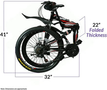 Load image into Gallery viewer, 26&quot; 21 Speed Folding Mountain Bike Bicycle Trail Commuter for Adults
