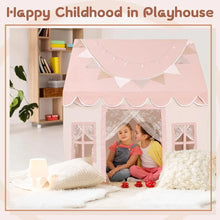 Load image into Gallery viewer, Playhouse with 4 Windows, Indoor &amp; Outdoor Play Tent for Girls, Pink
