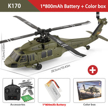 Load image into Gallery viewer, K170 RC Helicopter UH-60L 4 Channel Remote Control brushless Helicopters with Gyro and LED Light Durable Airplane Wltoys Toy
