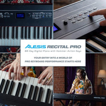 Load image into Gallery viewer, Recital Pro - 88 Key Digital Piano Keyboard with Hammer Action Weighted Keys, 2x20W Speakers,
