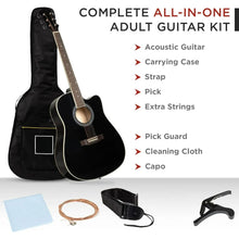 Load image into Gallery viewer, 41 in Beginner Acoustic Guitar Full Size All Wood Cutaway Guitar Starter Set Bundle with Case, Children&#39;s Day Gift , Wood guitar
