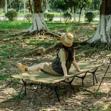 Load image into Gallery viewer, Camping Cot Portable Folding Bed Lightweight Collapsible Sleeping Ultralight  Alloy Outdoor Comfortable Adults Kids Travel Sit
