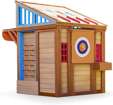 Load image into Gallery viewer, Real Wood Adventures  Outdoor Wood Game Playhouse
