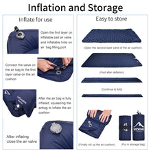 Load image into Gallery viewer, Widesea Camping Double Air Mattress Outdoor Sleeping Pad Bed Ultralight Folding Travel Inflatable Mat Cushion Moistureproof
