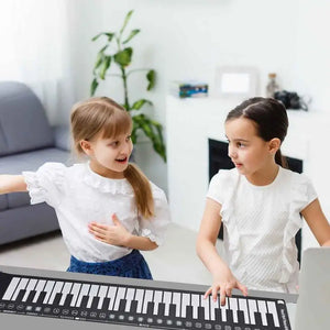 Flexible Roll Up Piano Keyboard Educational Electronic Digital Music Piano Keyboard 49 Keys Foldable Hand Roll Piano Portable