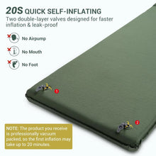 Load image into Gallery viewer, Self Inflating Sleeping Pad, Ultra-Thick Memory Foam Camping Pad with Pillow Fast Inflating in20s Insulated Camping Mattress Pad
