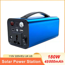 Load image into Gallery viewer, 180W 45000mAh Mobile Power Station Solar Generator 110V 220V  Portable Power Bank Power Plant Fast Charging For Outdoor Camping
