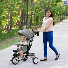 Load image into Gallery viewer, 6-In-1 Kids Baby Stroller Tricycle Detachable Learning Toy Bike w/ Canopy
