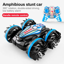 Load image into Gallery viewer, New LED Amphibious RC car Dual remote control waterproof stunt car double side flip drift drive 360 ° rotation rc cars Kids toy
