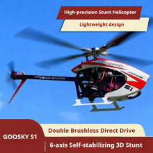 Load image into Gallery viewer, Goosky New S1 BNF 6CH 3D Stunt Double Brushless Motor Direct Drive Motor Flybarless Direct-drive RC Helicopter Adult Toys Gifts
