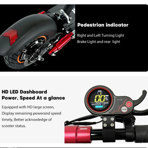 EU USA Warehouse 45KM/H 800W Power Portable Escooter Electric Scooter for Adults with 13AH 16AH Battery 10” Off-Road Tire