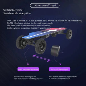 Gryan All-terrain off-road electric scooter four-wheel skateboard longboard replacement walk adult outdoor professional board