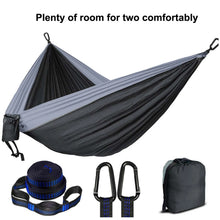 Load image into Gallery viewer, Ultra-Large Double Hammock Camping Survival Garden Hunting Leisure Hamac Travel Double Person with tree friendly straps
