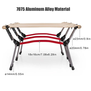 WESTTUNE Camping Cot with Leg Extenders Portable Folding Bed Ultralight Aluminum Alloy Sleeping Cot for Outdoor Hiking Travel