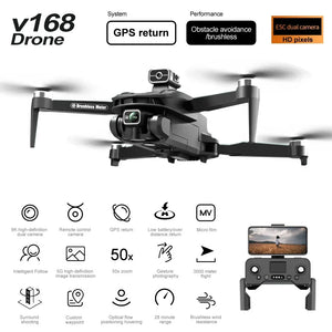 New V168 8K optical flow drone GPS OA positioning aerial camera