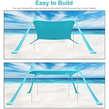 Load image into Gallery viewer, Up Beach Tent 10x10 FT Portable Beach Canopy Tent with UV Protection, Wind Resistant Sun Shelter with Sandbags
