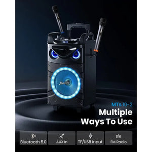 Moukey Karaoke Machine, 10" Woofer Portable PA System, Bluetooth Speaker