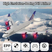 Load image into Gallery viewer, Airbus A380 Boeing 747 Remote Control Model Aircraft Fixed Wing Foam Glider Three Channel RC Airplanes Toy Gift for Ages 14+
