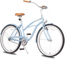 Load image into Gallery viewer, ACEGER 24 26 Inch Women Beach Cruiser Bike, Single Speed and 7 Speed, Adult Hybrid Bike Commuter Bicycle, Hi-Ten Steel Frame wit
