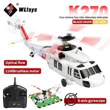 Load image into Gallery viewer, WLtoys K270 RC Helicopter 2.4G 6-Aixs Gyroscope 4CH Altitude Hold Optical Flow Brushless Remote Control Helicopter Toys For Kid
