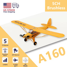 Load image into Gallery viewer, WLtoys A160 J3 RC Plane, 5 Channel RC Airplanes with 3D/6G Mode, 3D Brushless RC Planes with 2 Batteries, Gifts for Adults
