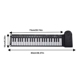 Flexible Roll Up Piano Keyboard Educational Electronic Digital Music Piano Keyboard 49 Keys Foldable Hand Roll Piano Portable