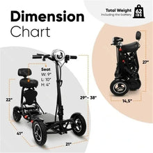 Load image into Gallery viewer, 4 Wheel Mobility Scooters For Seniros Folding 36V 500W Dual Motor Electric Scooter For Aldutos With Child Seats Three Speeds
